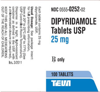 Dipyridamole (Persantine) 25mg Tablets x 1's